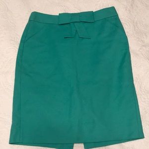 💚Mint Green No. 2 J Crew Pencil Skirt with Bow 💚